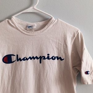 White Champion Tee